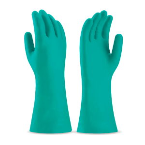 Guante de Nitrilo Flocado Verde Talla 8